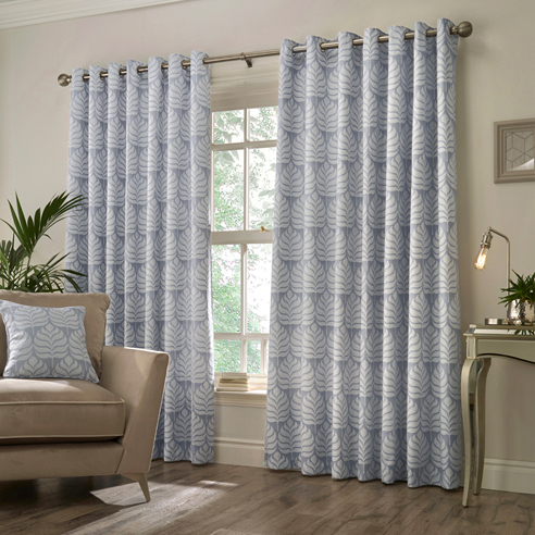 Horto Eyelet, Blue - Ready Made Curtains - Image 3